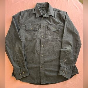 Banana Republic Button Up Shirt Mens Medium Standard Fit Gray Cotton Knit Soft